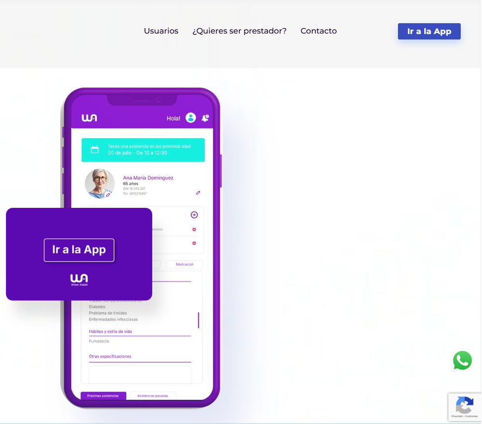 Wiser Assist — app de asistencia domiciliaria